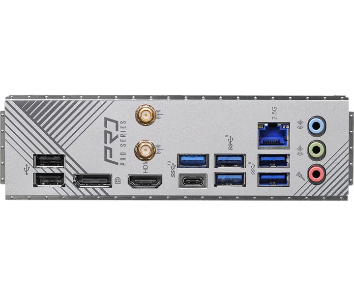 Материнская плата ASROCK B760 PRO RS WIFI, LGA1700, B760, 4*DDR5, HDMI+DP, 4xSATA3 6.0 (RAID), M.2 Socket, USB 3.2, USB2.0, Type-C, ATX