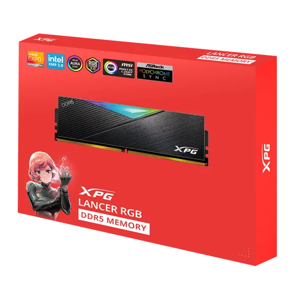 ADATA DDR5, 32GB, 8000MHz, 2*16GB, 38-48-48, BLACK, DUAL COLOR BOX