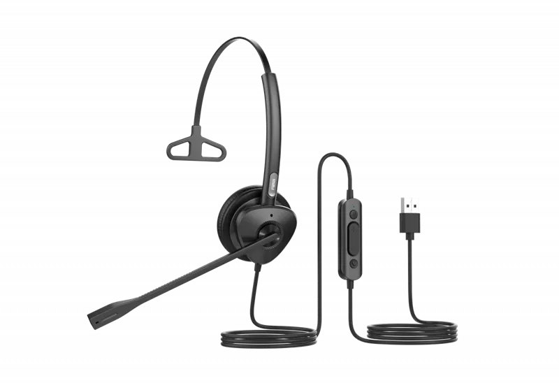 Гарнитура для ip телефонов Fanvil HT301-U USB Headset, Leather cushions, 260° bendable boom arm, Dual Color LED Indicator, Supports ENC technology Noise Cancellation, Mono Headset