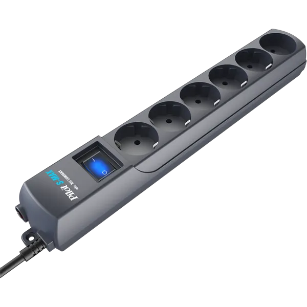 ZIS Commpany сетеовй фильтр Pilot S-max 7m, розетки; 5+1, 16А, кабель 10м, цвет графит