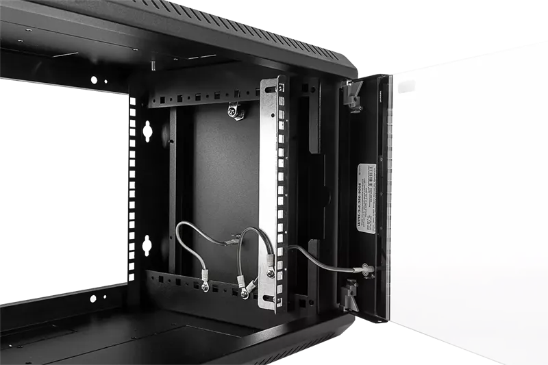 Шкаф ЦМО Шкаф телекоммуникационный настенный разборный ЭКОНОМ 9U (600х350) дверь стекло, цвет черный