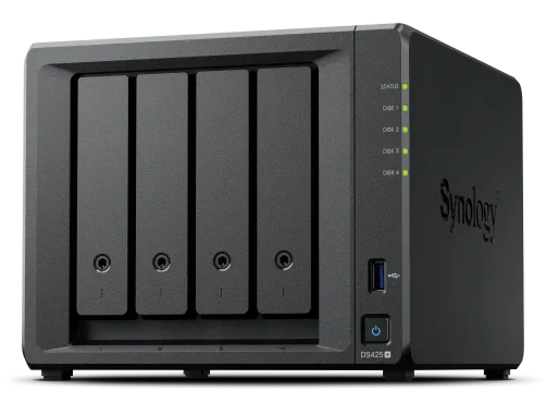 Synology QC 2,0GhzCPU/2GB(6)/RAID0,1,10,5,6/upto 4HP HDD SATA(3.5', 2.5')/2xM.2/2xUSB3.2/1xGbE/1x2.5GbE/iSCSI/1xPS/1YW repl (DS425+)