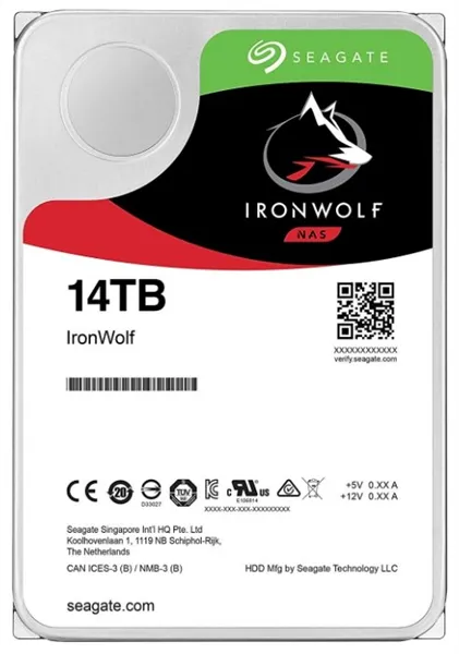 HDD SATA Seagate 14Tb, ST14000VN0008, IronWolf, 7200 rpm, 256Mb buffer, 1 year