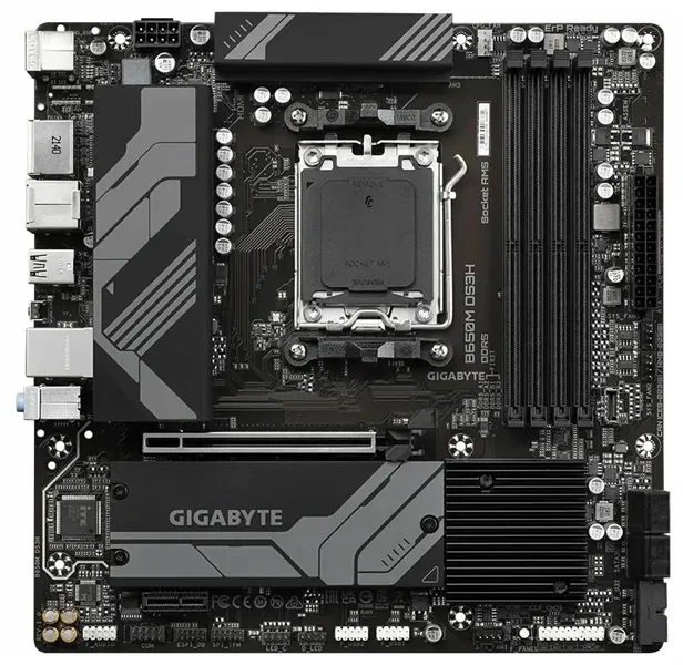 GIGABYTE B650M DS3H, AM5, B650, 4*DDR5, DP+HDMI,  4 SATA 6 Гб/с, M2, Audio, Gb LAN, USB 3.2, Type-C, COM*1 port, mATX