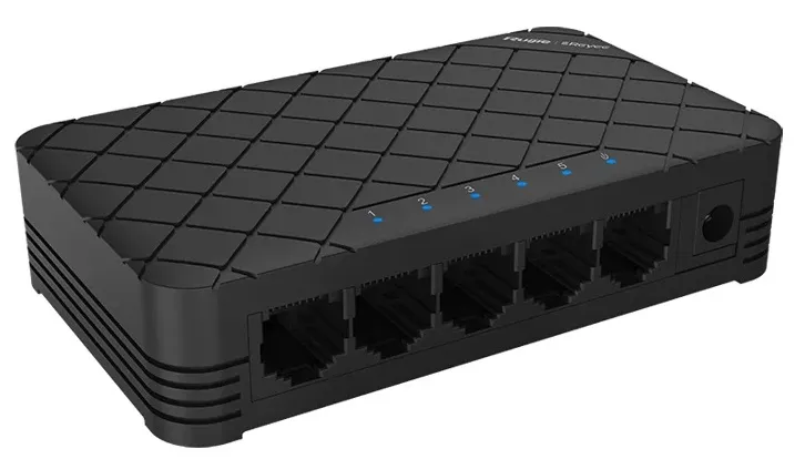 Ruijie Reyee 5-Port 10/100 Mbps Desktop SwitchPORT: 5 10/100 Mbps RJ45 PortsDesktop Plastic Case