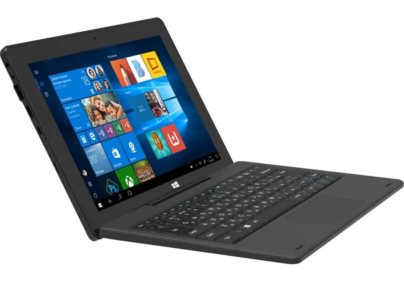 Плашетный компьютер 2 в 1 с мягкой клавиатурой IRBIS TW86X, 10,1" (1280х800IPS), Intel Z3735F,  4x1.8Ghz (QuadCore), 2048MB, 32GB, cam 0.3+2.0MPx, Wi-Fi, microUSB, MicroSD, jack 3.5, 5000 mAh, soft keyboard, black, Win10 Home