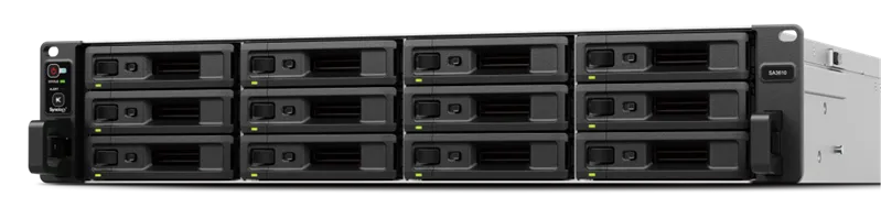 Системы хранения данных Synology(Rack 2U) 8C2,1GhzCPU/16Gb(128)/RAID0,1,10,5,6/upto12HP HDDs SATA,SAS(3,5' 2,5')upto 96 (7xRX1222sas)/2xUSB/4GE+2x10GE(RJ-45)/2Expslot/iSCSI/2xIPcam/2xRPS/no rail/1YW (SA3410)