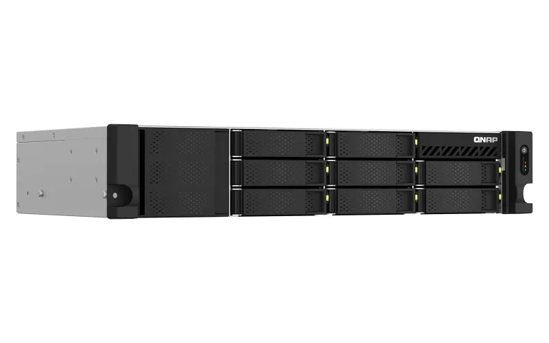 Система хранения данных QNAP SMB 2U QC 2,2GhzCPU/4Gb(upto64Gb)/upto 8HDD, upto 20 with TL-R1200S-RP/SATA(3,5'' 2,5")/ 4xUSB3.2/2xExp.slot/2x2,5Gb/iSCSI/2xPS/no rail/3YW TS-873AeU-RP-4G-EU-RU