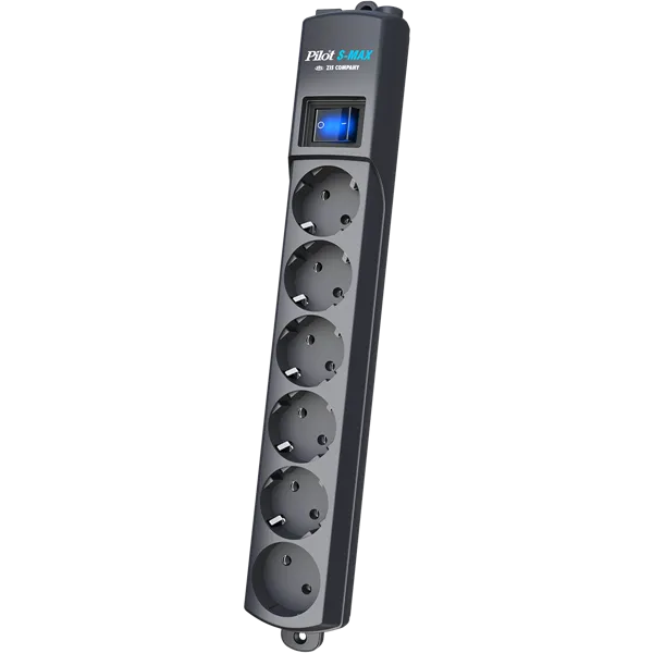 ZIS Commpany сетеовй фильтр Pilot S-max 7m, розетки; 5+1, 16А, кабель 10м, цвет графит