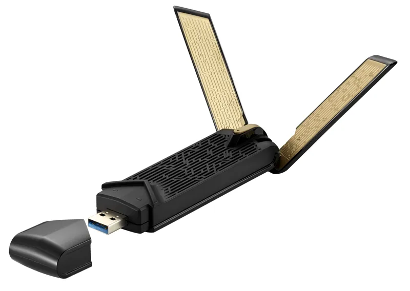Адаптер ASUS USB-AX56 // WI-FI 802.11ax, 567 + 1201 Mbps USB 3.2 Adapter + antenna ; 90IG06H0-MO0R00