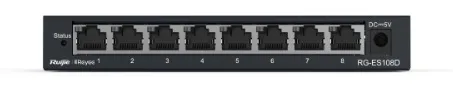 Ruijie Reyee 8-Port  unmanaged Switch, 8 10/100base-t Ethernet  RJ45 Ports , Steel Case
