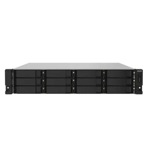 Система хранения данных QNAP SMB 2U QC 1,7GhzCPU/4Gb(upto16Gb)/upto 12HDD, upto 24 with TL-R1200S-RP/SATA(3,5" 2,5")/ 4xUSB3.2/1xExp.slot/2x2,5Gb 2x10Gb(SFP+)/iSCSI/2xPS/no rail/3YW TS-1232PXU-RP-4G-EU-RU
