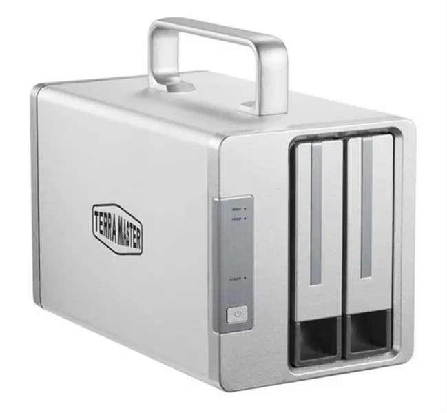 Система хранения данных TerraMaster TD2-Thunderbolt3 DAS tower/JBOD,RAID0,1/up to 2 HS SATA(3,5' or 2,5')/1xDP1.4/2x40GbThunderbolt3/1xPS/1YW