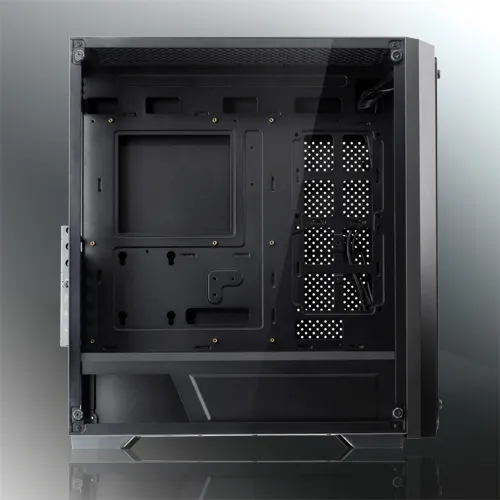 AGOS TG (120x120x25 black fan at rear; Tempered glass appearance design; Support up to E-ATX; Compatible with ATX PSU; 4mm Tempered Glass; USB3.0*1 + USB2.0*2 +HD AUDIO)