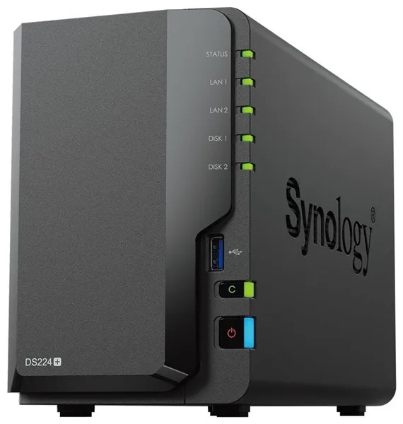 Системы хранения данных Synology  DC 2,0GhzCPU/2GB(upto6)/RAID0,1/up to 2HDDs SATA(3,5' 2,5')/2xUSB3.2/2GigEth/iSCSI/2xIPcam(up to 25)/1xPS /1YW (repl DS220+)