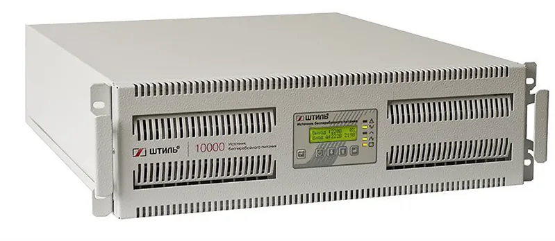 ШТИЛЬ ИБП 10000 ВА; 3 фазный; on-line; батарея: 192В ext (no incl), ЗУ 4А; 3U; rack