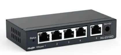 Ruijie Reyee 5-Port  unmanaged Switch, 5 10/100base-t Ethernet  RJ45 Ports , Steel Case