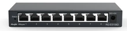 Ruijie Reyee 8-Port  unmanaged Switch, 8 10/100base-t Ethernet  RJ45 Ports , Steel Case
