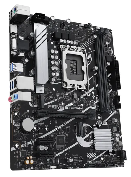 Материнская плата ASUS PRIME B760M-K, LGA1700, B760, 2*DDR5, HDMI+VGA, 4xSATA3 + RAID, 2xM2, Audio, Gb LAN, USB 3.2, USB 2.0, mATX; 90MB1FI0-M0EAY0