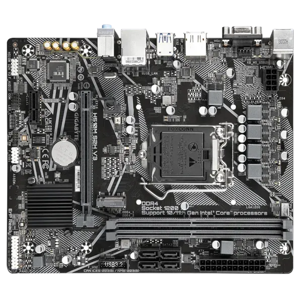GIGABYTE H510M S2H V3, LGA1200, H470, 2*DDR4, DP+HDMI+D-Sub,  4 SATA 6 Гб/с, M2, Audio, Gb LAN, USB 3.2, USB 2.0,  mATX