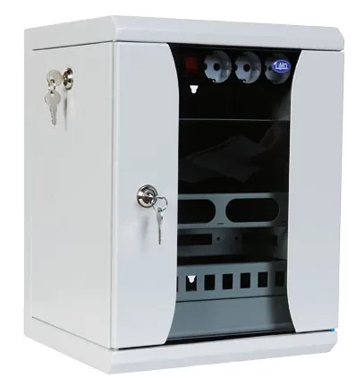 Шкаф коммутационный ЦМО (ШРН-8.255-10) настенный 8U 320x305мм пер.дв.стекл серый 255мм 8.1кг 180град. 420мм