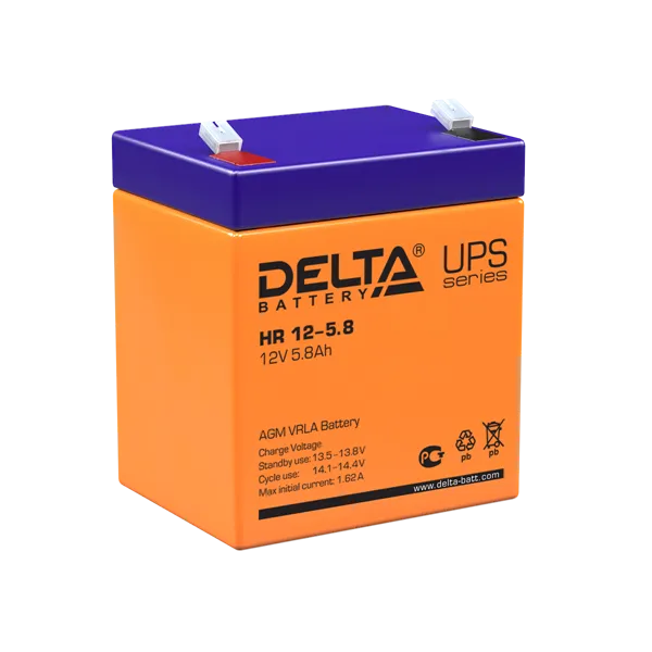 Delta Аккумуляторная батарея для ИБП HR 12-5.8 (12V / 5.8Ah)