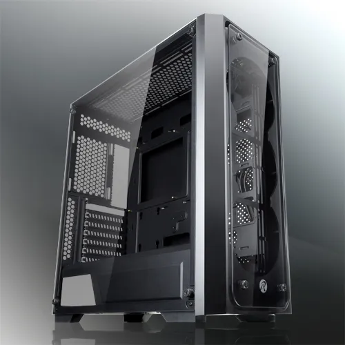 AGOS TG (120x120x25 black fan at rear; Tempered glass appearance design; Support up to E-ATX; Compatible with ATX PSU; 4mm Tempered Glass; USB3.0*1 + USB2.0*2 +HD AUDIO)