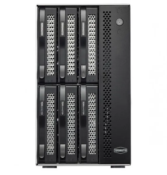TerraMaster T6-423 tower NAS QC 2,0Ghz(2,9)/4gb(32)/RAID0,1,5,6,10,JBOD/up to 6 HS SATA(3,5' or 2,5')/2xM.2 2280 NVMe/2xUSB3.1 Gen2/HDMI/2x2,5GigEth RJ-45/ISCSI/1xPS/1YW