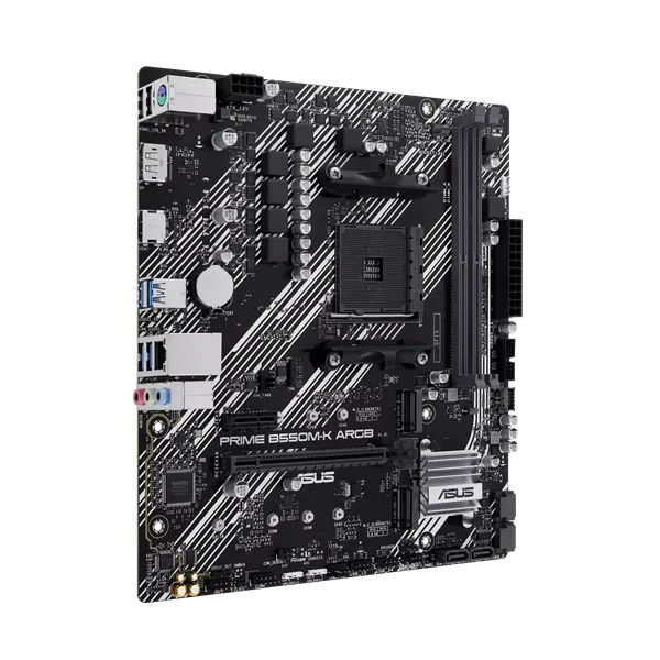 Материнская плата ASUS PRIME B550M-K ARGB, Socket AM4, B550, 2*DDR4, DP+HDMI, SATA3 + RAID, Audio, Gb LAN, USB 3.2, USB 2.0, COM*1 header (w/o cable), mATX ; 90MB1GC0-M0EAY0
