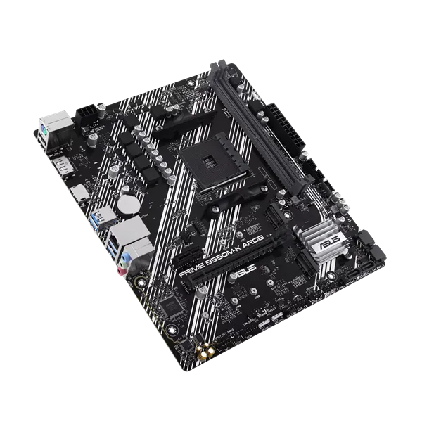 Материнская плата ASUS PRIME B550M-K ARGB, Socket AM4, B550, 2*DDR4, DP+HDMI, SATA3 + RAID, Audio, Gb LAN, USB 3.2, USB 2.0, COM*1 header (w/o cable), mATX ; 90MB1GC0-M0EAY0