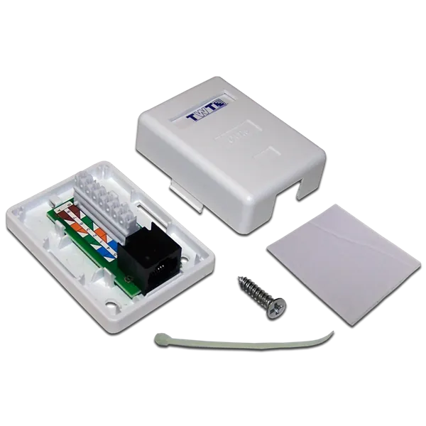 Настенная розетка, 1 порт RJ-45 категории 6, UTP, белая