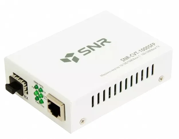 Медиаконвертер SNR Медиаконвертер  10/100/1000-Base-T / 100/1000Base-FX с SFP-портом
