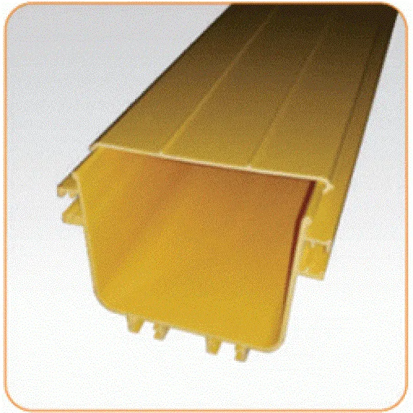 Крышка прямой секция оптического лотка, 100x120 мм, 2 метра, желтая