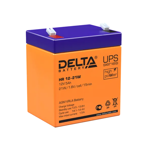 Delta Аккумуляторная батарея для ИБП HR 12-21W (12V/5Ah)