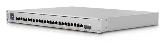 Ubiquiti Switch Enterprise 24 PoE Layer 3, PoE switch with (12) 2.5GbE, 802.3at PoE+ RJ45 ports, (12) GbE, 802.3at PoE+ RJ45 ports, and (2) 10G SFP+ ports.