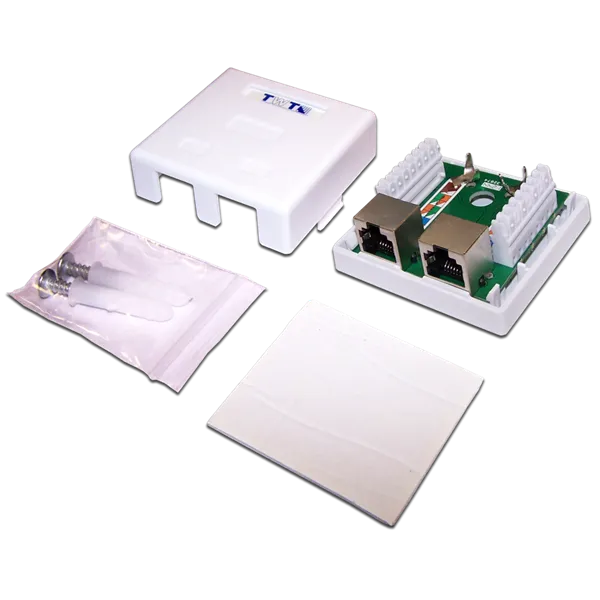 Настенная розетка, 1 порт RJ-45 категории 5е, STP, белая