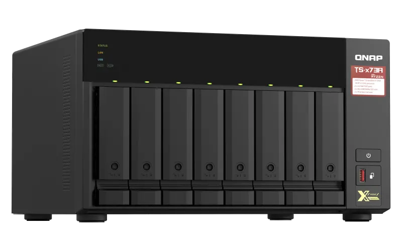 Сетевое хранилище NAS Qnap TS-873A-8G 8-bay настольный Ryzen V1500B