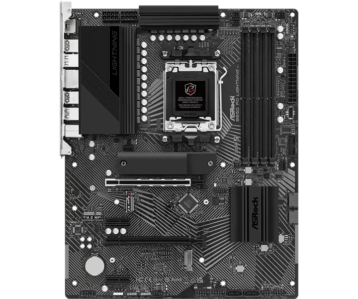 Материнская плата ASROCK B650 PG LIGHTNING, AM5, B650, 4*DDR5, HDMI, 4xSATA3 6.0, M.2 Socket, RAID, 9xUSB 3.2, 8xUSB 2.0, Type-C, ATX; 90-MXBK20-A0UAYZ