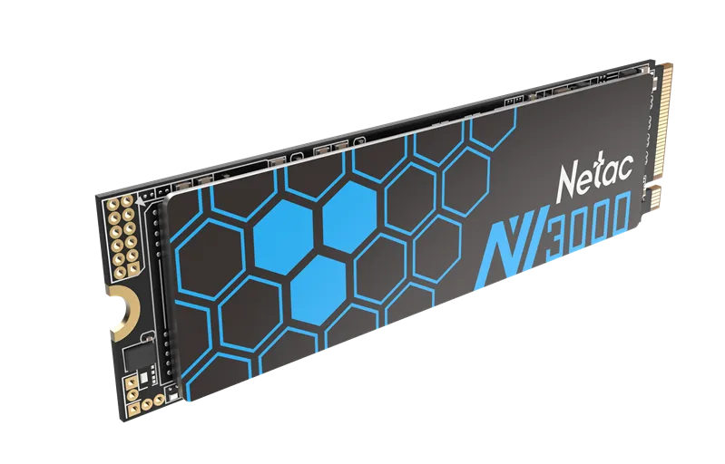SSD накопитель Netac SSD NV3000 1TB PCIe 3 x4 M.2 2280 NVMe 3D NAND, R/W up to 3100/2100MB/s, IOPS(R4K) 220K/160K, TBW 600TB, with heat sink, 5y wty