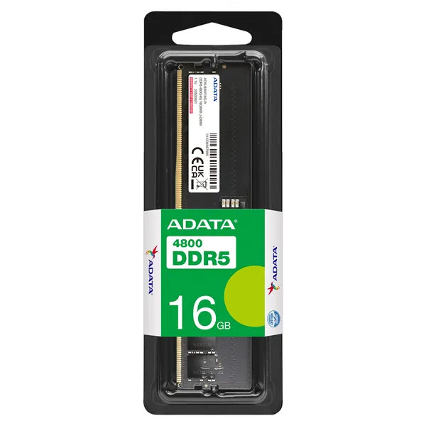 Память DDR5 16GB 4800MHz A-Data AD5U480016G-S RTL PC5-38400 CL40 DIMM 288-pin 1.1В single rank Ret