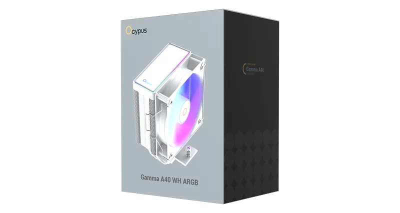Ocypus Gamma A40 WH ARGB Digital, 100mm ARGB FAN, Top Display Panel, 4 HEAT PIPES, 4-PIN PWM, 600-2400 RPM, 29.5DBA, HYDRO BEARING, LGA115X/1200/1700/18XX, AM4/AM5