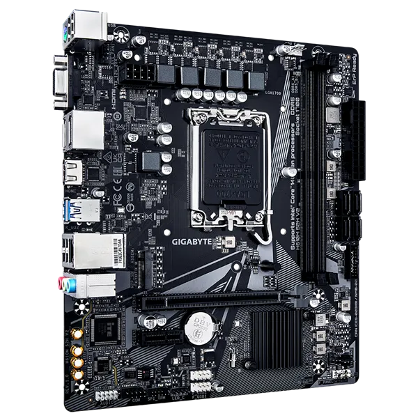 GIGABYTE H610M S2H, LGA1700, H610, 2*DDR5, 4*SATA, 1*M.2, 2*USB 3.2, 4*USB 2.0, 1*PCIx16, 1*PCIx1, D-Sub+HDMI+2*DP, mATX