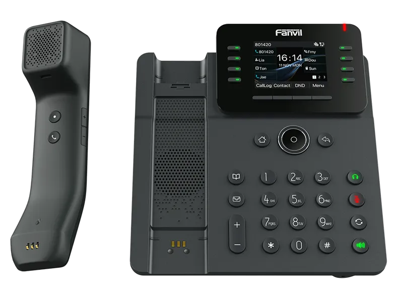 SIP-Телефон Fanvil Enterprise Phone with Wireless Handset 6-Party Local Conference HD voice 8 SIP lines 8 Line key 2.8 Inch color screen Opus+IPV6 21 DSS keys PSU