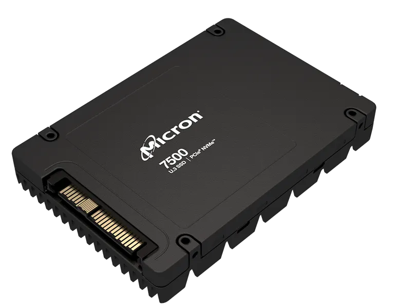 Micron 7500 PRO 1.92TB NVMe U.3 (15mm) PCIe NVMe Gen4 1x4 (v2.0b) R6800/W2700MB/s 3D TLC MTTF 2М 1000K/145K IOPS 3504TBW SSD Enterprise Solid State Drive, 1 year, OEM