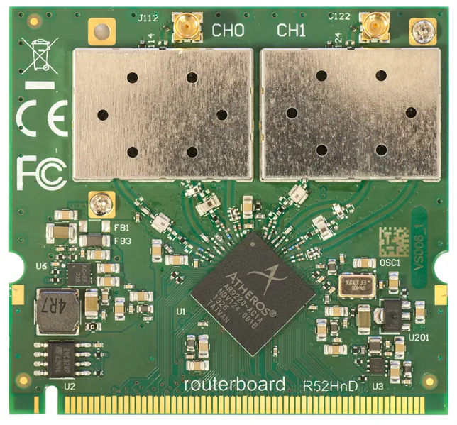 Карта MikroTik 802.11a/b/g/n High Power Dual Band MiniPCI card with MMCX connectors