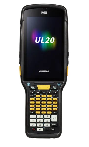 Терминал сбора данных M3 Mobile UL20X Android 9.0, GMS, FHD, LTE(4G), 802.11 a/b/g/n/ac, SE4750, Rear Camera, BT, GPS, NFC(HF), 4G/64G, 53K, St Batincl & Bullet Proof Film, Hand Strap. Req CRD&PWSP