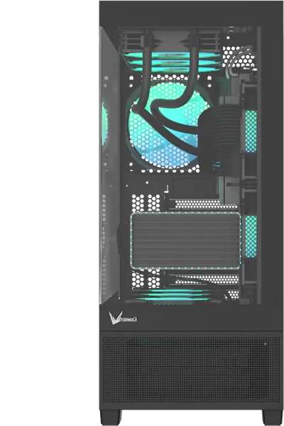 Корпус Formula V Line Crystal E1 Black, ATX, TYPE-C*1, USB3.0*2, Switch Display Panel