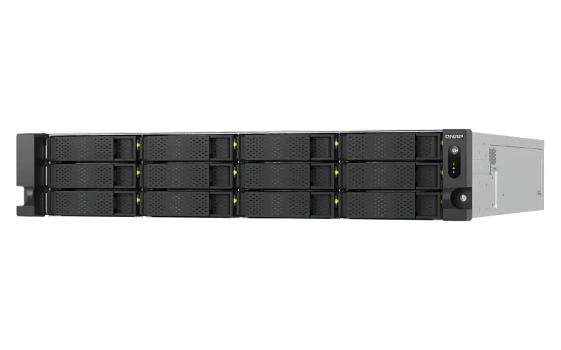 Система хранения данных QNAP ENTERPRISE 2U/12bay 8C 5,3GhzCPU/32Gb(up128)/upto 108HDD with TL-R1620Sep/SATA(3,5" 2,5")/2xUSB3.2/3xExp.slot/2x2.5GbE 2X10Gb(BASE-T)/iSCSI/2xPS/no rail(RAIL-B02)/5YW TS-h1277AXU-RP-R7-32G-EU-RU
