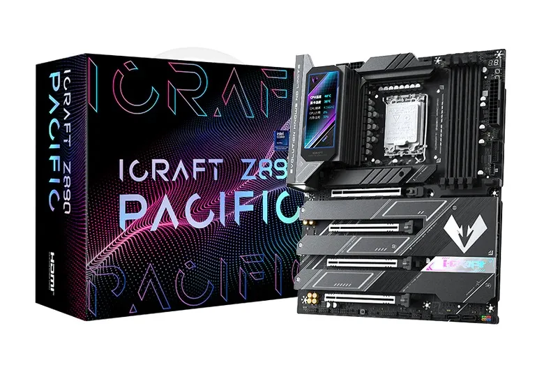 Материнская плата MAXSUN MS-iCraft Z890 PACIFIC, LGA1851, Z890, 4*DDR5, 4*SATA3, 4*M.2, USB 3.2, USB 2.0, Type-C, 4*PCIEx16, HDMI+DP, ATX