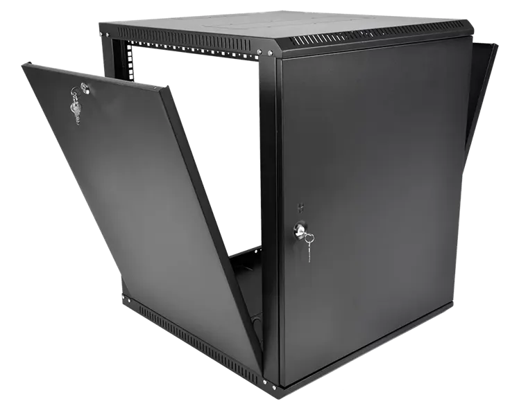 Шкаф ЦМО Шкаф телекоммуникационный настенный разборный ЭКОНОМ 12U (600  350) дверь металл, цвет черный